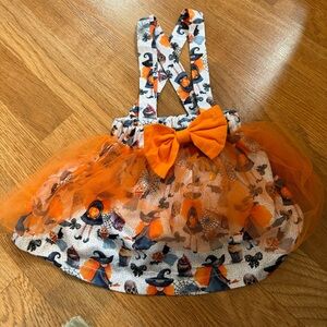 🔴 6-12 Month Halloween Suspenders Skirt